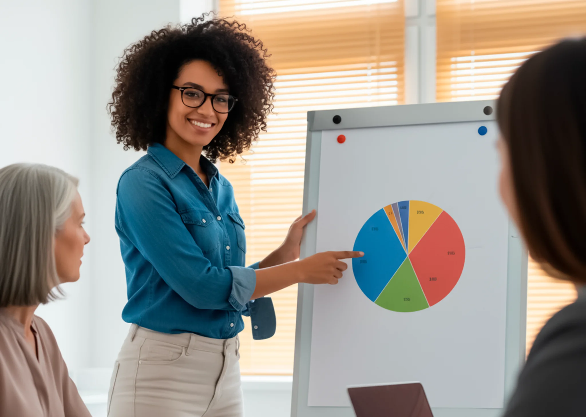 Líder de RRHH conversando con su equipo sobre productividad y bienestar