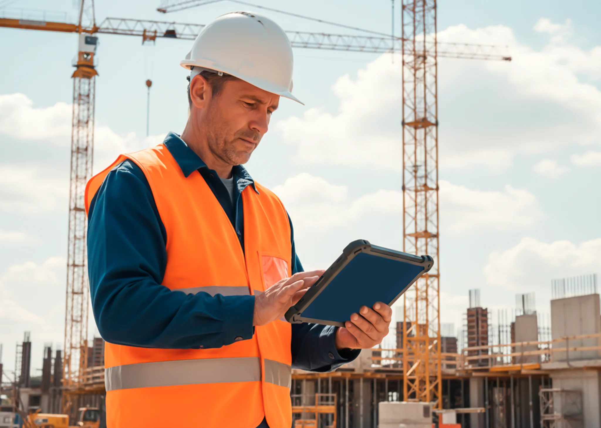 Empleado marcando asistencia en app móvil con geolocalización